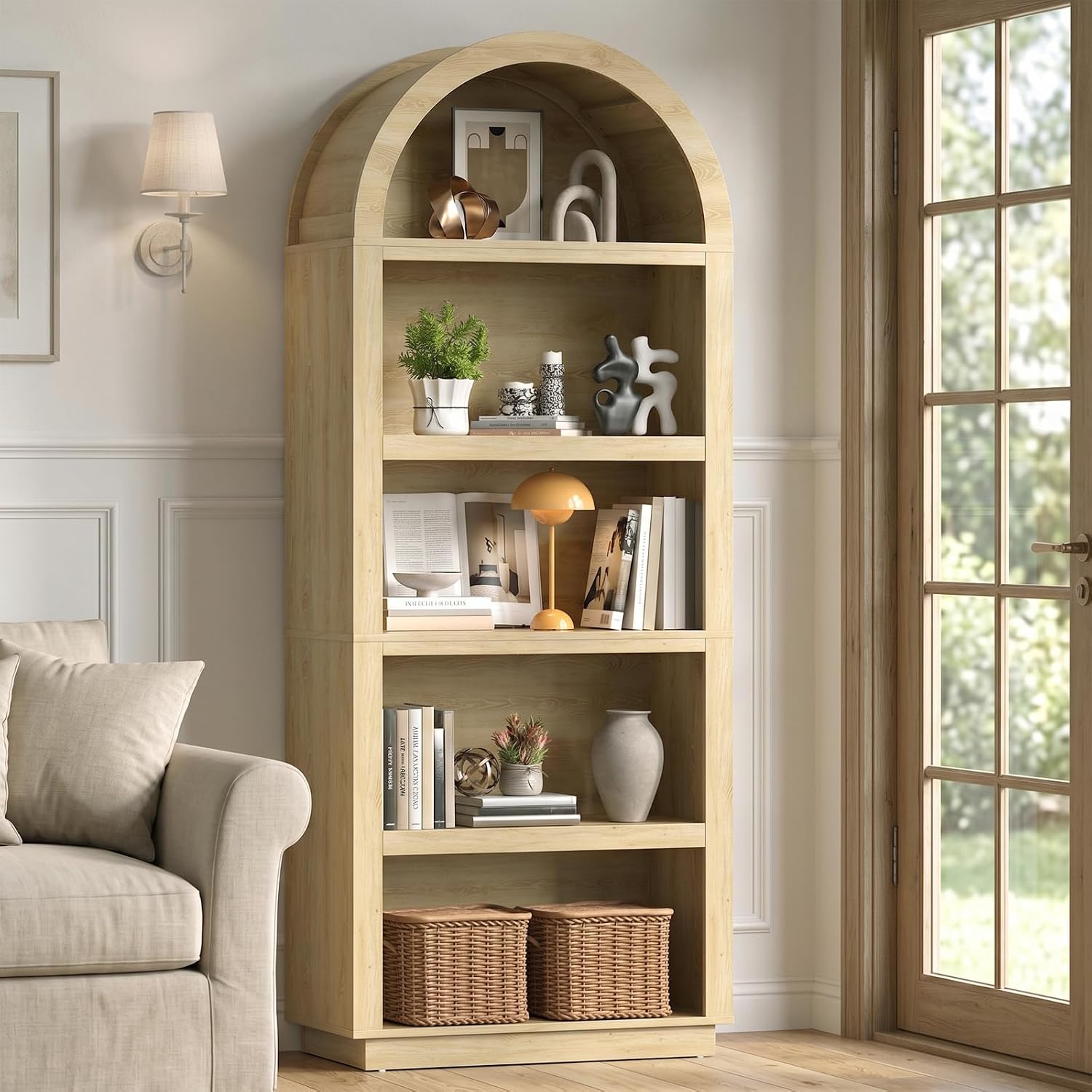 Bookshelf 5 Tier - Wysoki łukowy regał Bestier 76 cali