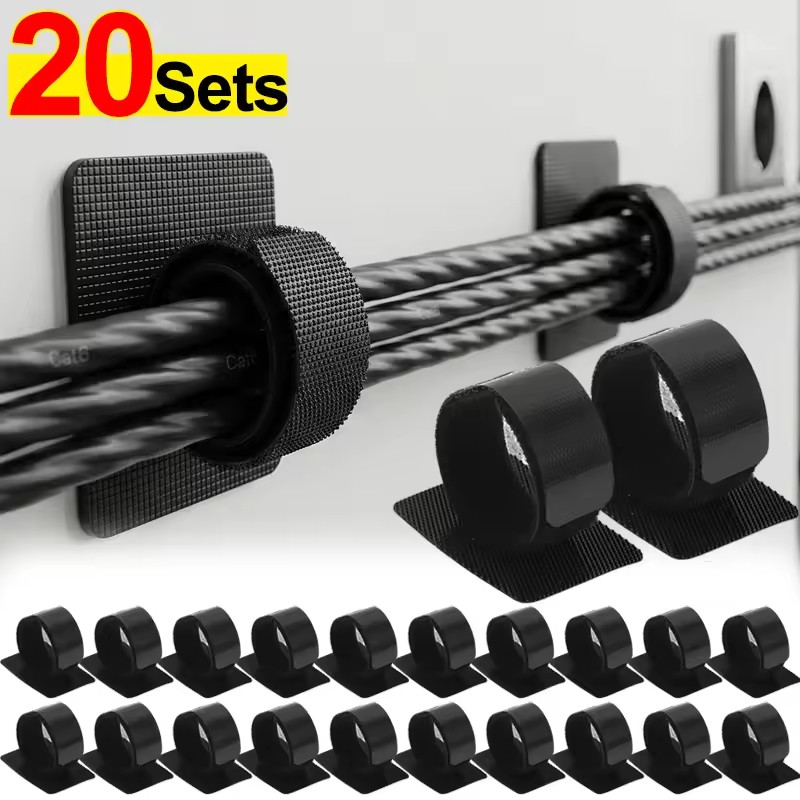 Pegboard Office Organizer - Samoprzylepne uchwyty na kable pod biurko,
