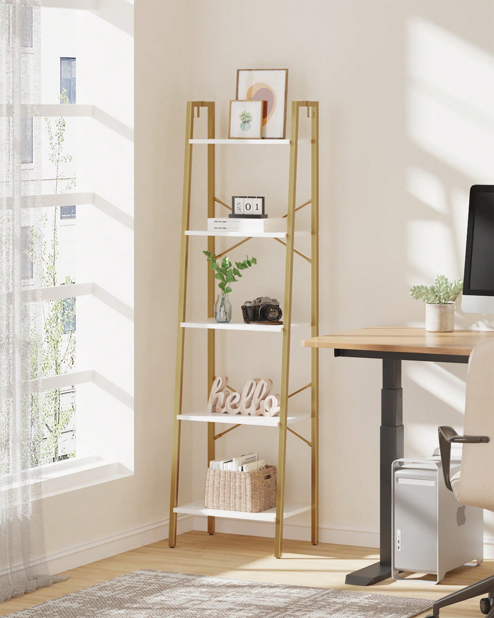 Bookshelf 5 Tier - 5-poziomowy regał schodkowy w nowoczesnym stylu