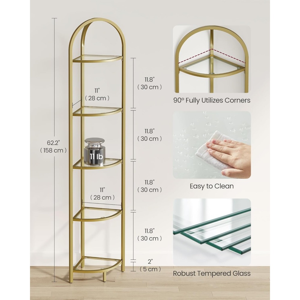 5-poziomowy regał narożny, reg – Bookshelf 5 Tier recenzja i cena
