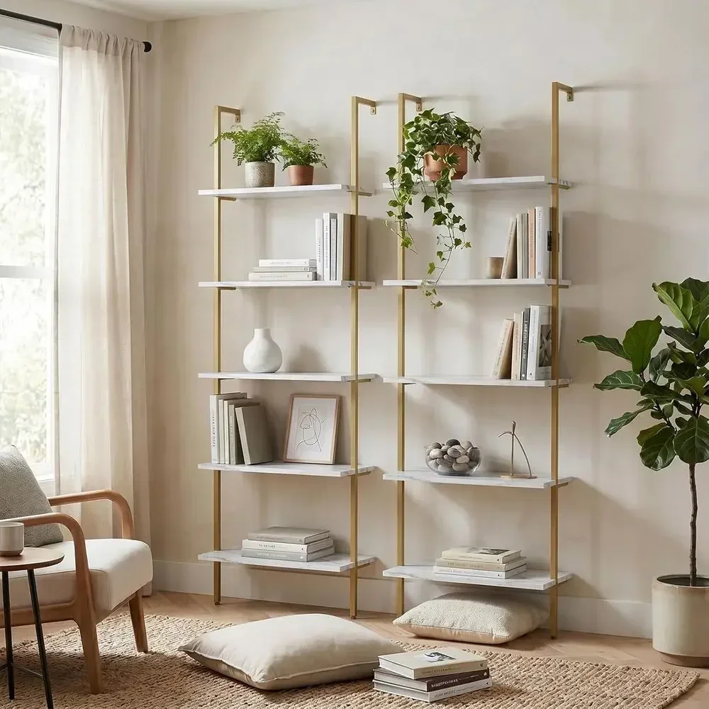 5-poziomowy biały marmurowy re – Bookshelf 5 Tier recenzja i cena