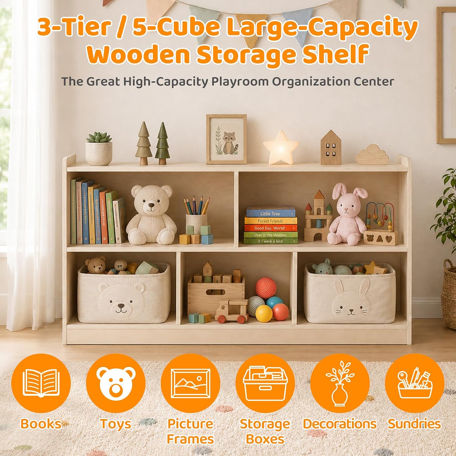 Drewniany 5-segmentowy szafek  – Bookshelf 5 Tier recenzja i cena